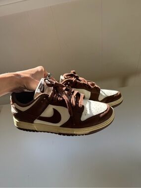 Nike Dunk Low Brown and Cream Leather Sneakers